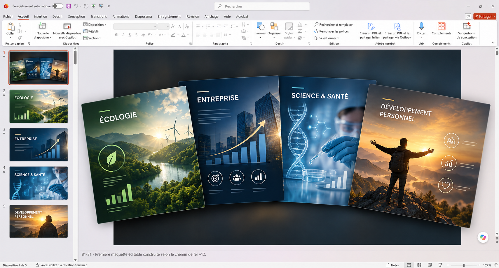 Exemples de présentations PowerPoint sur l'écologie, l'entreprise, la science et la santé, et le développement personnel